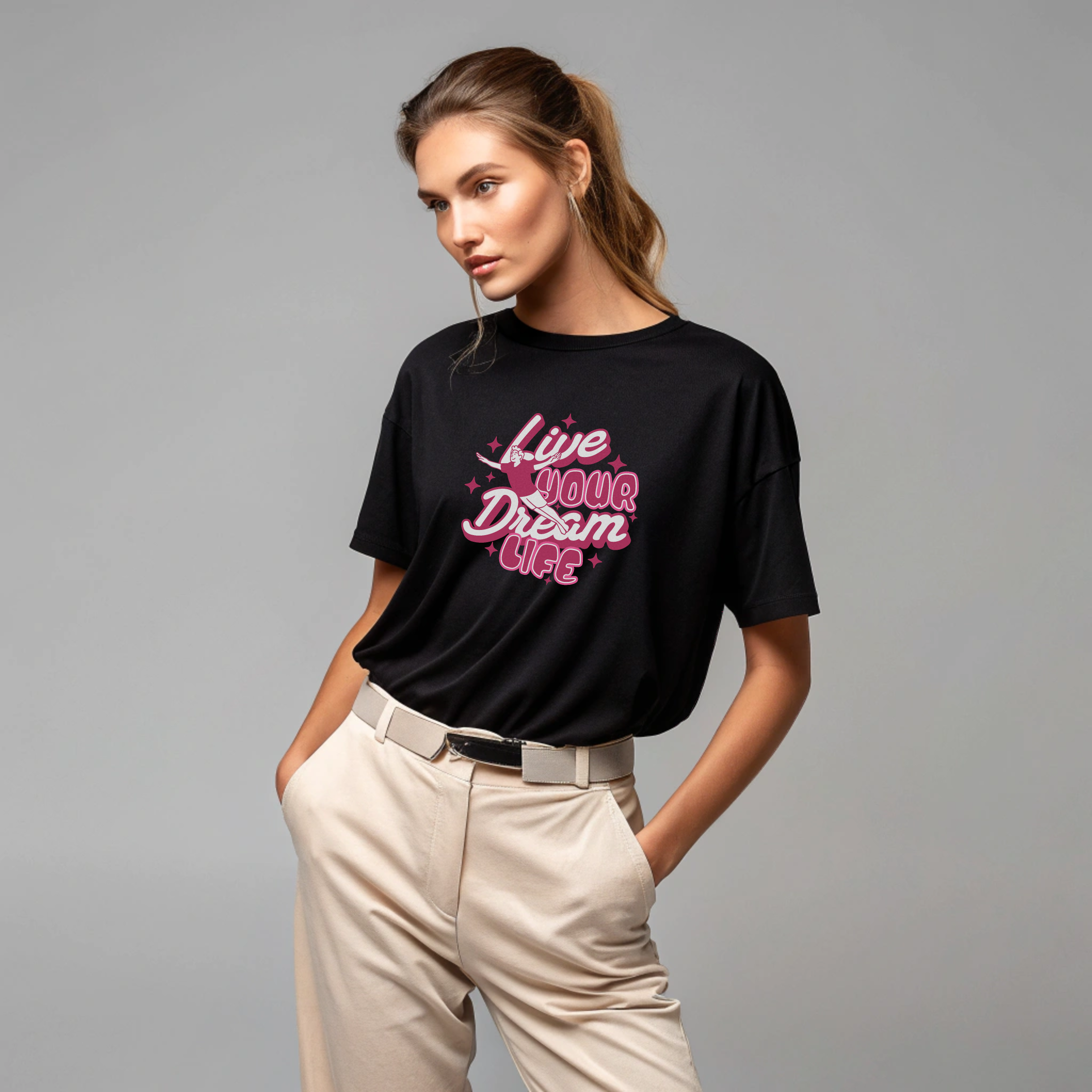 Live Your Dream Life oversized graphic tshirt