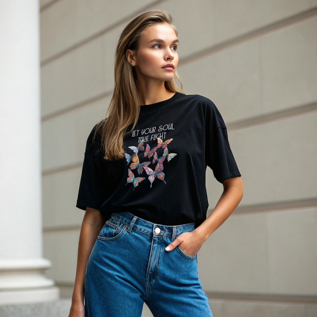 Let Your Soul Take Flight oversized graphic tshirt