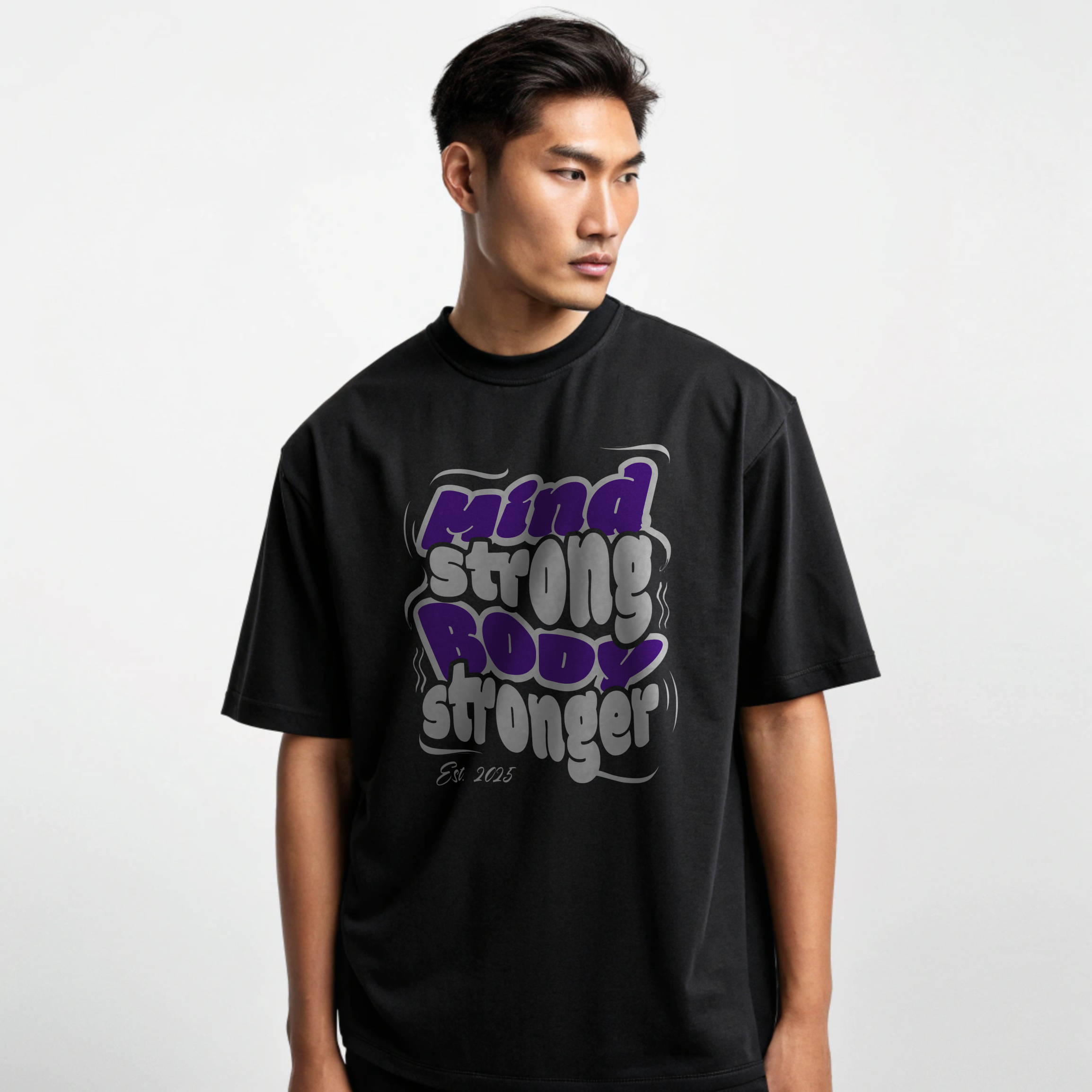 Mind Strong, Body Stronger oversized graphic tshirt