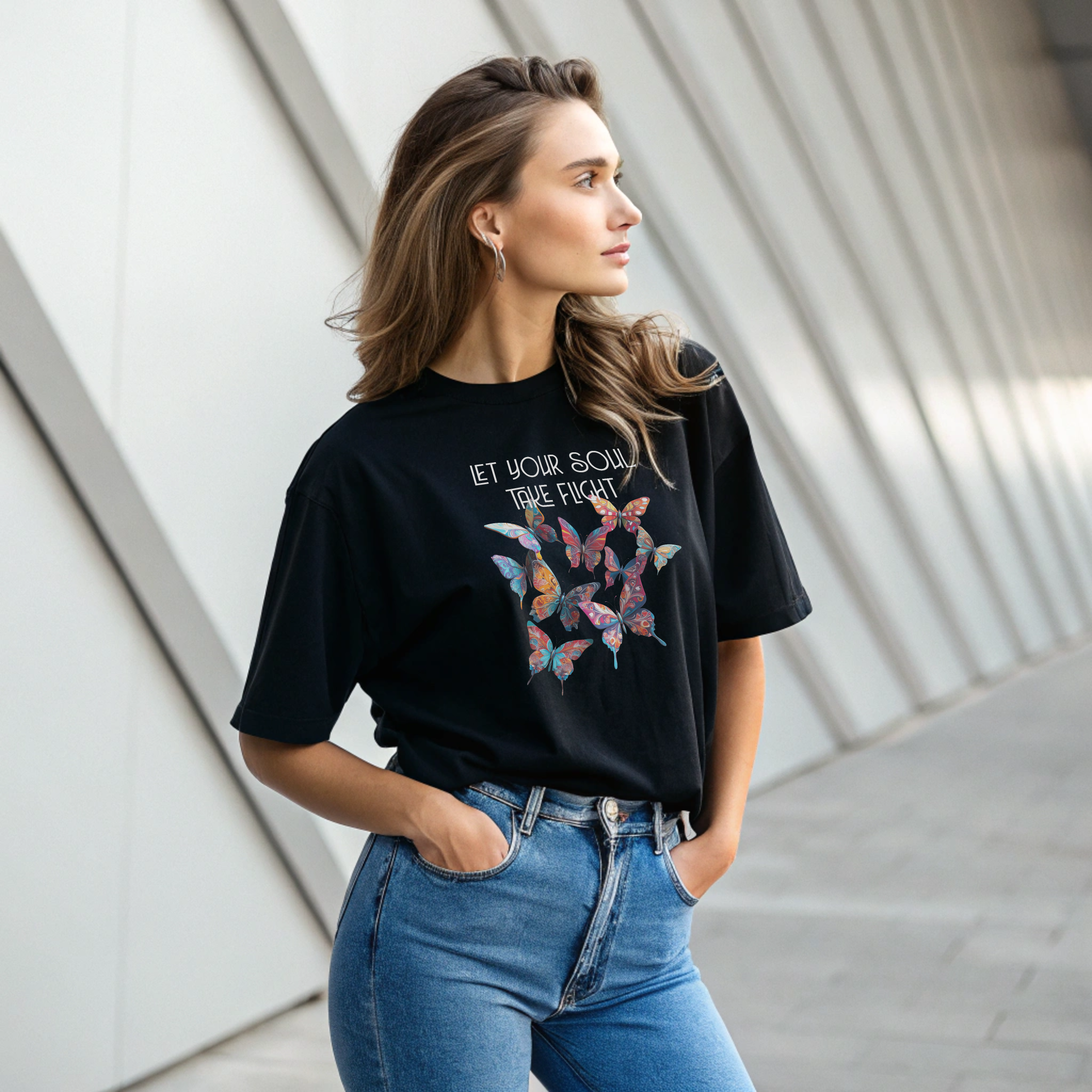 Let Your Soul Take Flight oversized graphic tshirt